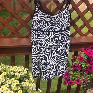 Black and white swim dress size 12